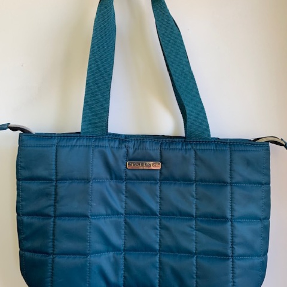 Tahari Teal Quilted Insulated Large Lunch Tote